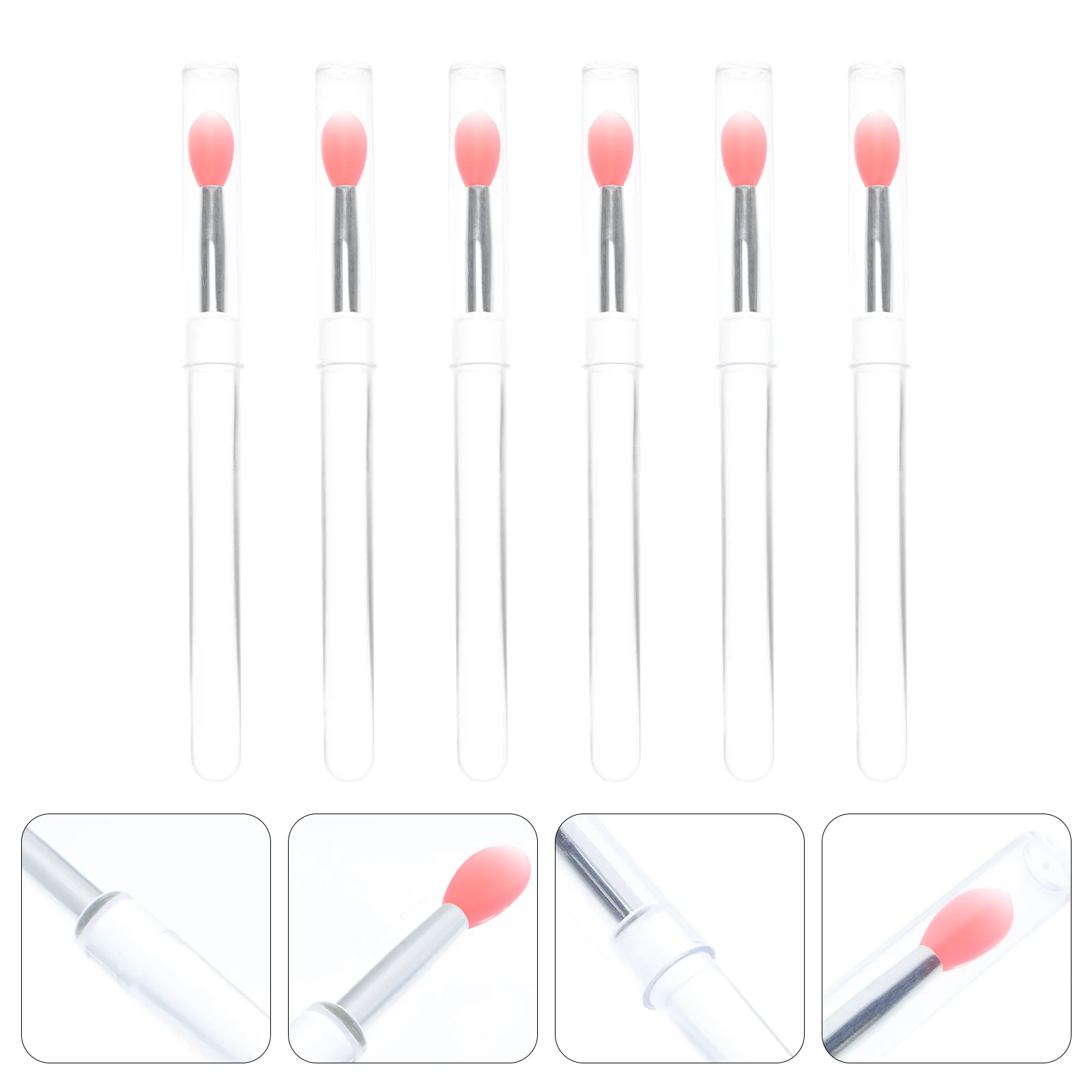 

Lip Lipstick Applicator Brush Wands Applicators Silicone Eyeshadow Wand Gloss Disposable Brushescosmetic Pen Set Scrubber Tool