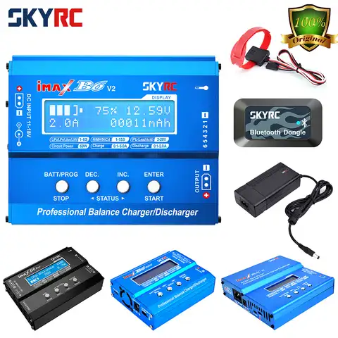 SKYRC Lipo зарядное устройство IMAX B6 EVO B6 V2 B6 Mini B6AC V2 балансирующее зарядное устройство Dis зарядное устройство с адаптером датчика температуры 6A 1-6S