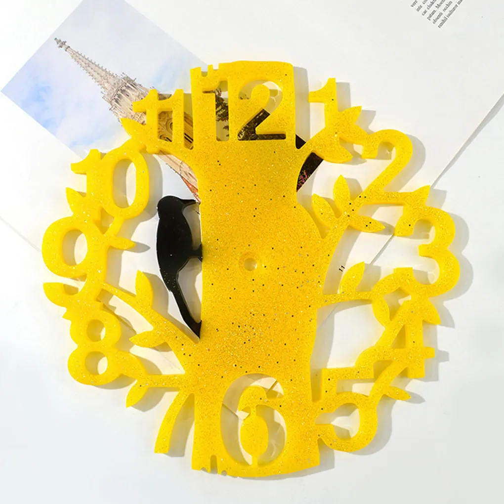 

Clock Resin Mold Wall Living Room Digital Flower Decoration Self-Assembly Hanging Fashionable Office Decoration