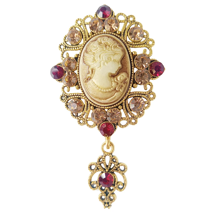 Женская Винтажная брошь с кристаллами