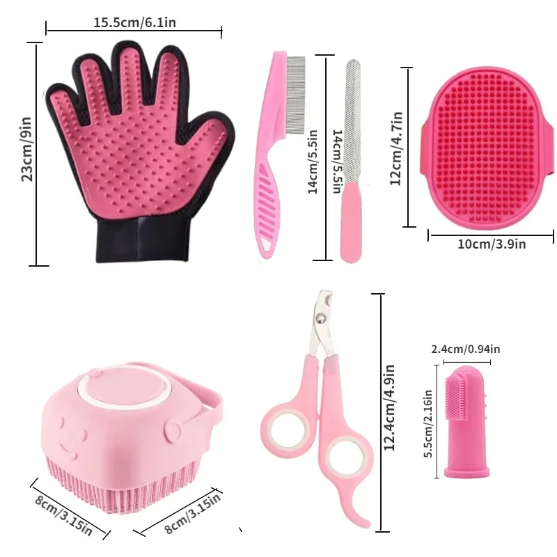 Домашний набор для ухода за собаками с 8 инструментами включая кусачки ногтей