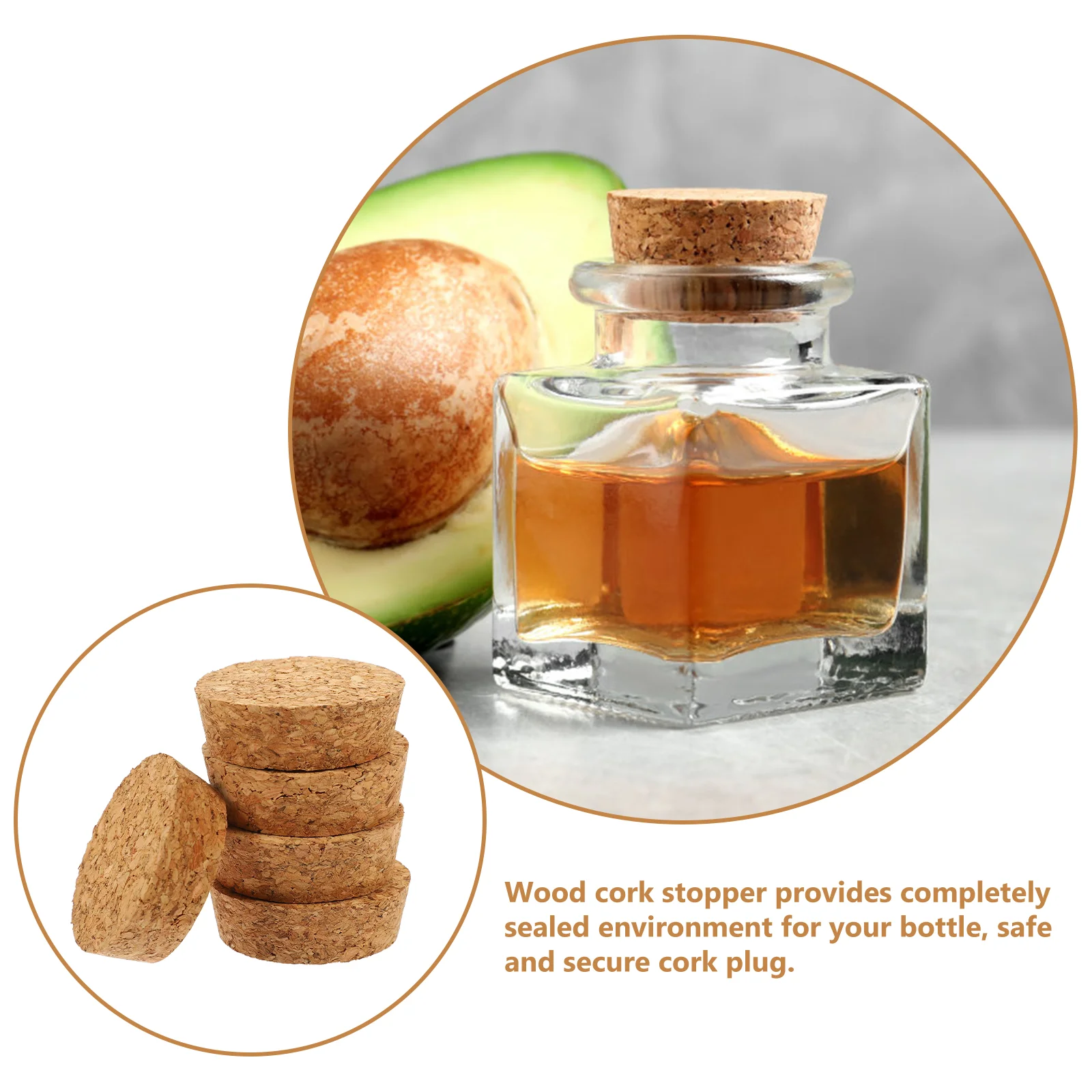 20 Pcs Glass Bottle Cork Opened Beverage Bottles Stopper Stoppers Crafts Light Brown Mini Corks Wood Caps for