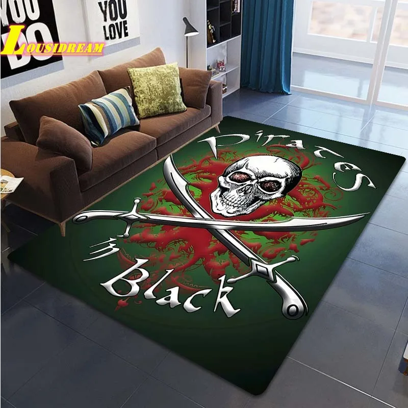 

Креативный пиратский ковер в виде черепа, фотографический ковер, Современный домашний декор, противоскользящий ковер, детская комната, игр...