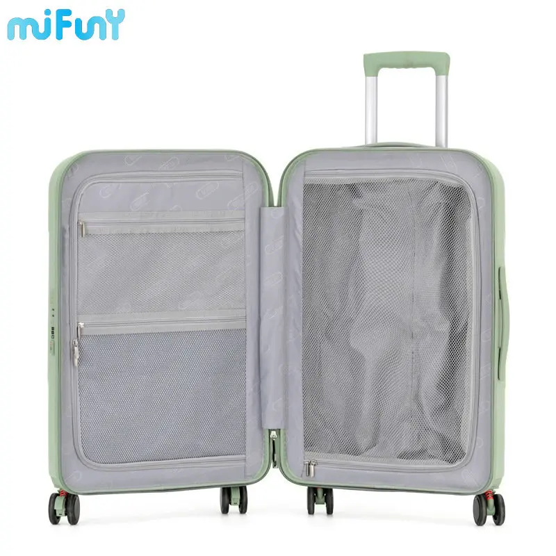 MiFuny Ice Cream Rolling Luggage with USB Charge Port Carry on Luggage with Wheels Boarding Suitcase Set Travel Luggage Trolley
