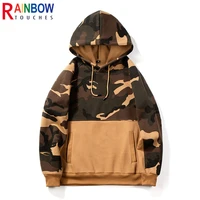 rainbowtouches 2022 new men hip hop retro camouflage letter patch cloth high street baseball hooded superior quality necessity