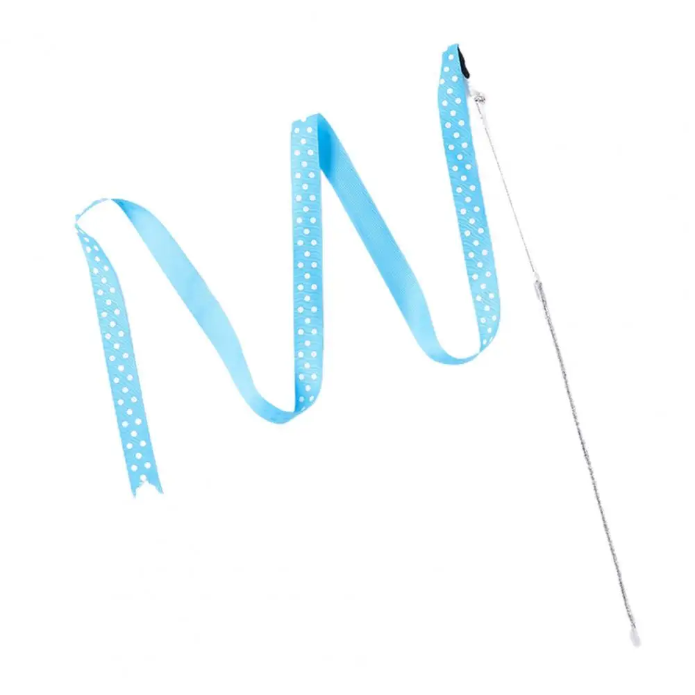

Cat Stick Toy Long Colored Ribbon Exercise Training Interactive Toy Kitten Teaser Wand Toy with Bell Pet Supplies