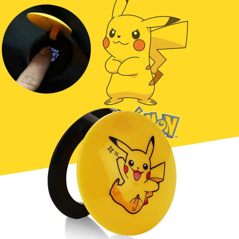 

New Pikachu Anime Car Interior Sticker Pokemon Cartoon Figures Car Engine Ignition Start Switch Button Cover Trim Stickers Gifts