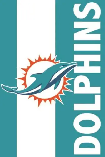 Баннер с садовым флагом премиум-класса Miami Dolphins двусторонний вышивкой...