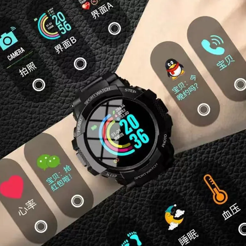 

Fitness Sports Smart Watch Men Women 1.44 inch color display Smartwatch Touch Screen Wristwatch Incoming Call/SMS Prompt Watches