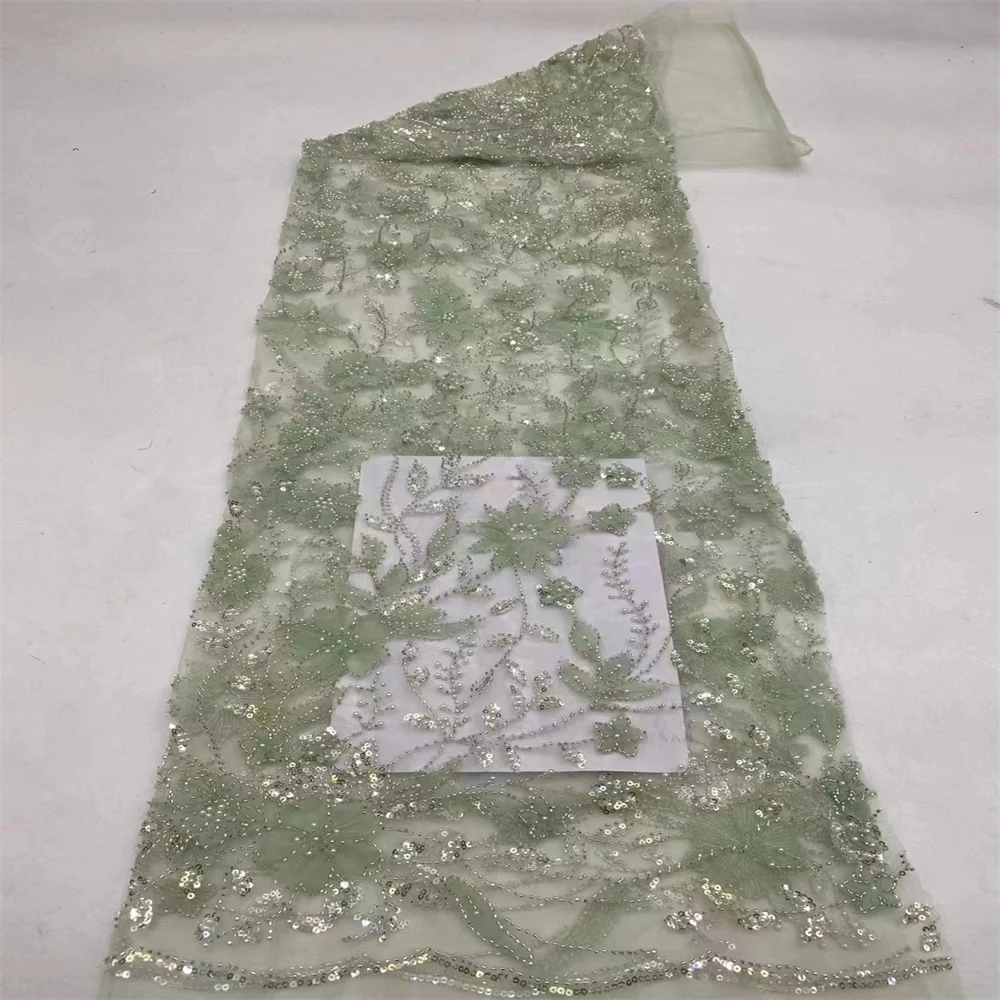 Роскошные Блестки африканские бисерные кружева тюлевые ткани 2024 французская 3D