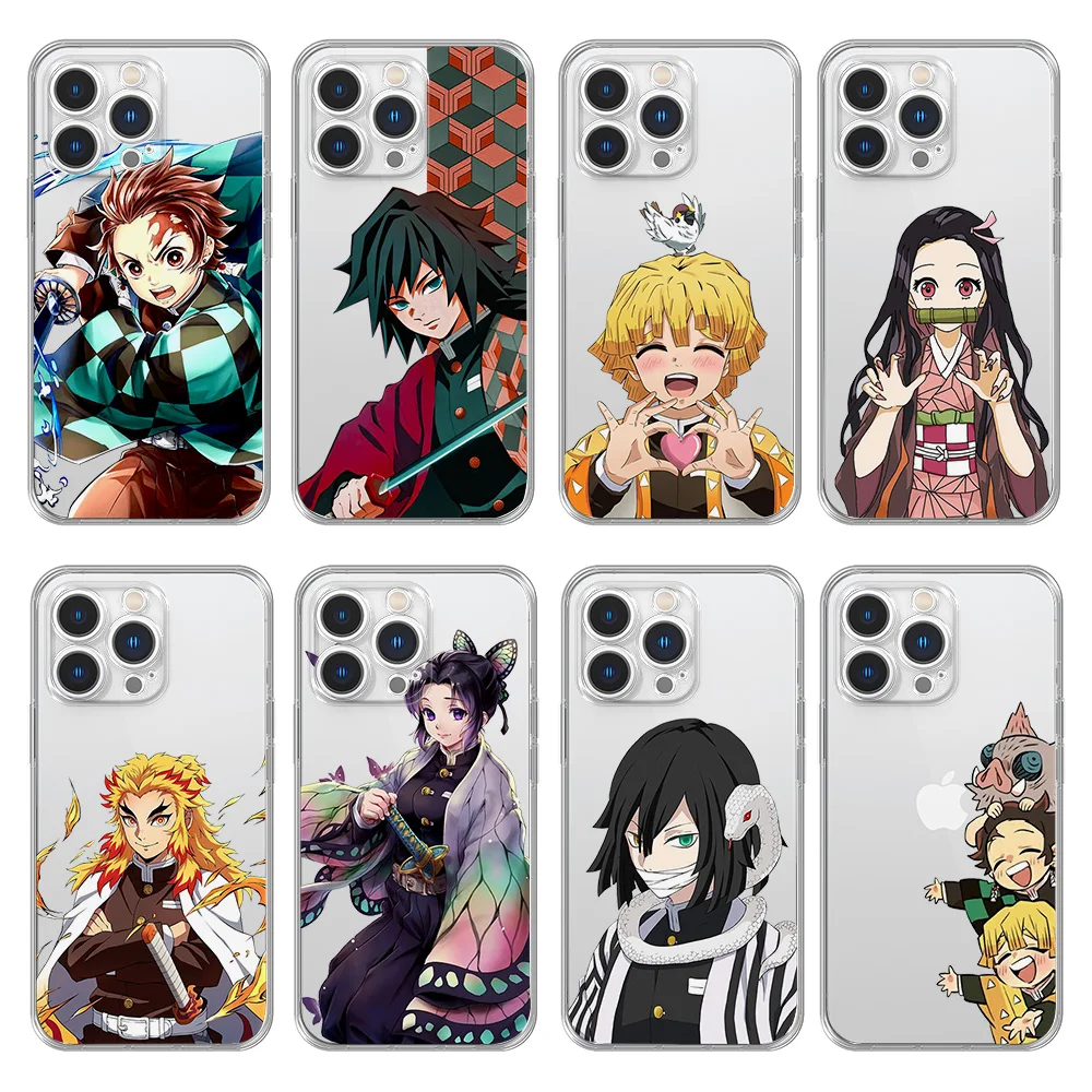 

Demon Slayer Phone Case For iPhone 13 12 11 Pro Max Mini XS X XR SE 7 8 6 6S Plus Soft Cover