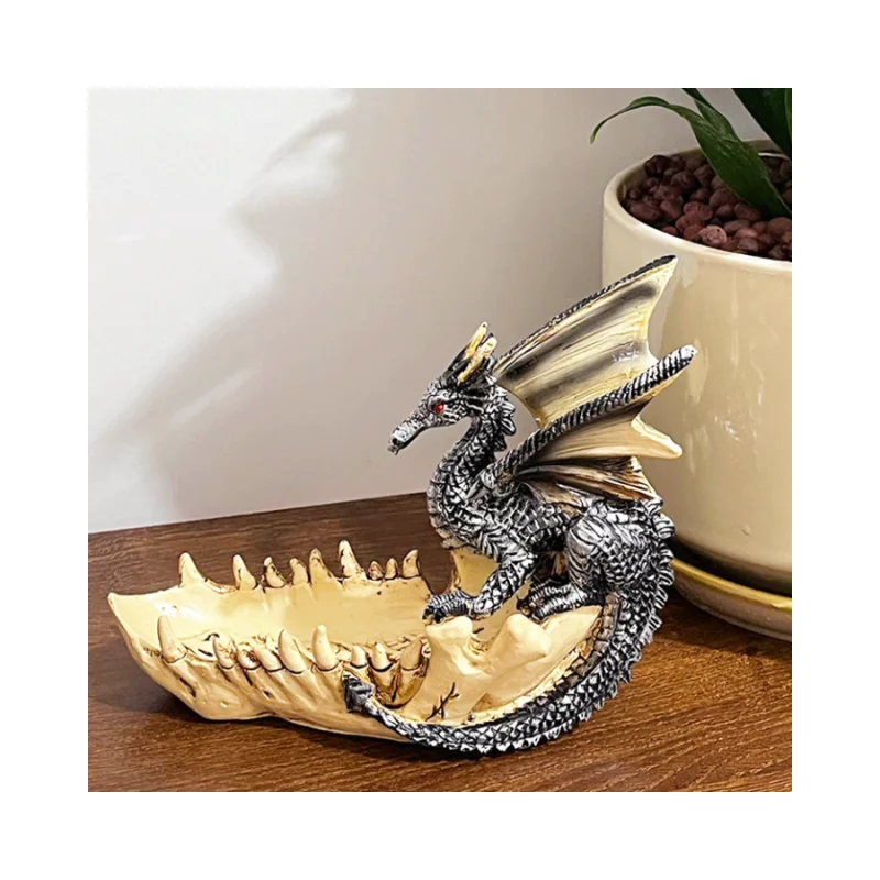 

New Baphomet Dragon Sculpture Ornaments Skeleton Tusk Resin Artifact Figurine Statue Living Room Bookcase Desk Home Decoration