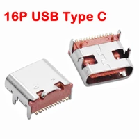 10pcs 16 pin smt socket connector micro usb type c 3 1 female placement smd dip for pcb design diy high current charging