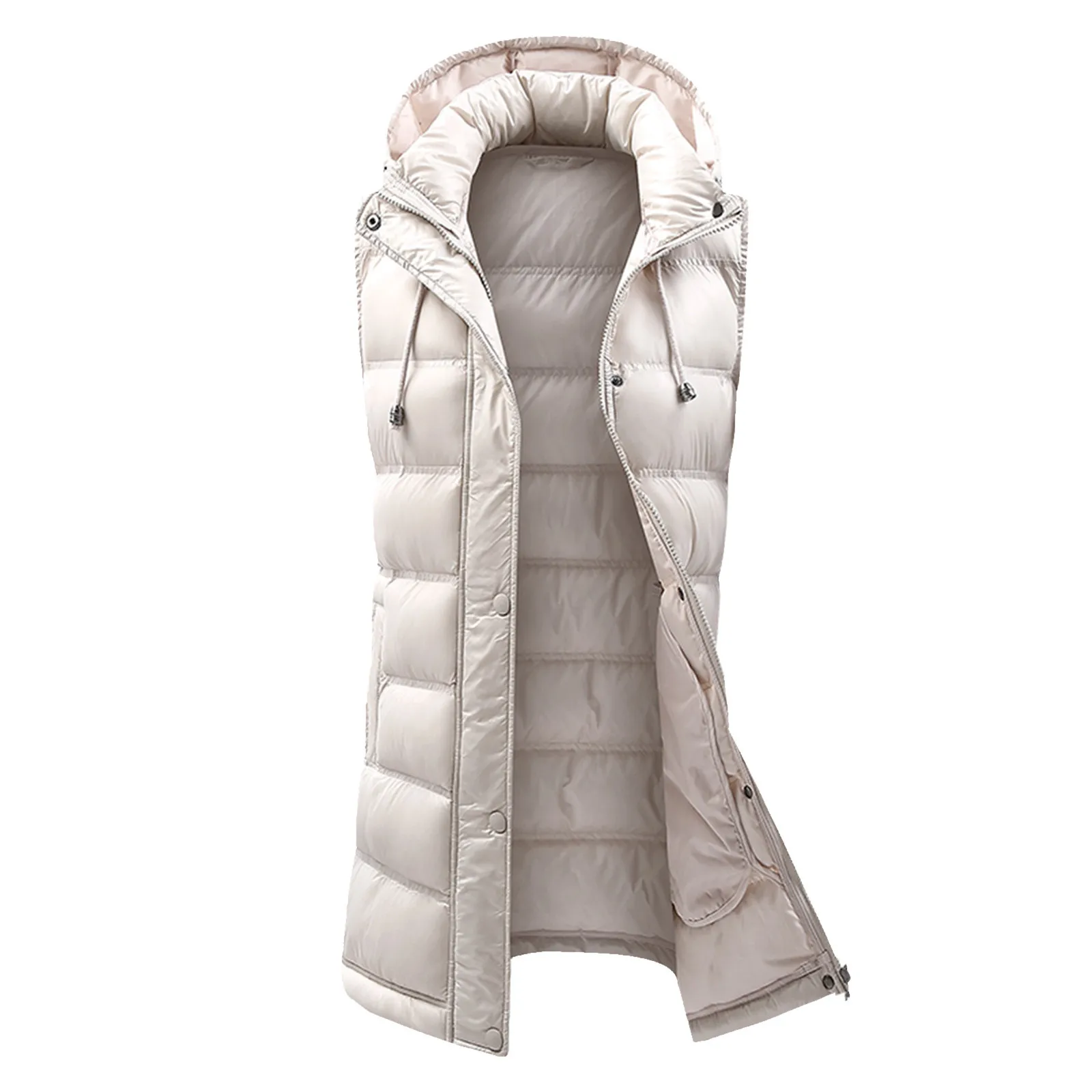 

Women's Winter Coat Vest With Hood Sleeveless Warm Down Coat Vest With Pockets Quilted loose thickening cotton-padded jacket