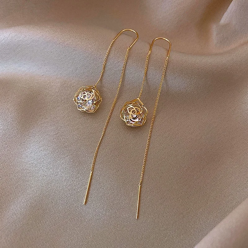 

Дизайнерские Длинные серьги-Кисточки Из Нержавеющей Стали, креативные новые модные тонкие серьги с круглым лицом, 2022, серьги для женщин