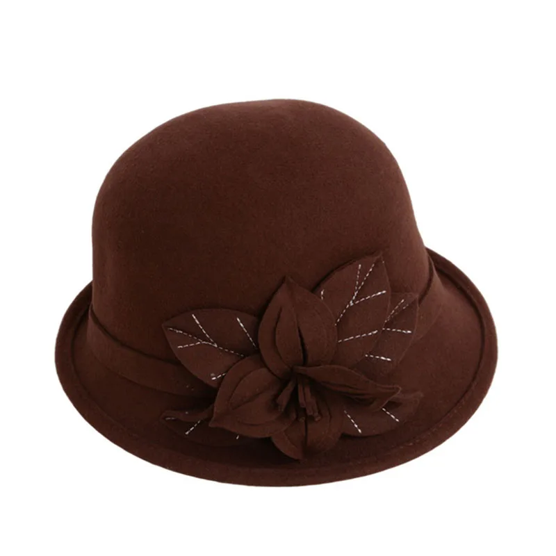 

Осенне-зимние фетровые шляпы для женщин, фетровые шляпы с цветочным принтом, Трилби-котелок, деловые фетровые шляпы Кентукки, Дерби