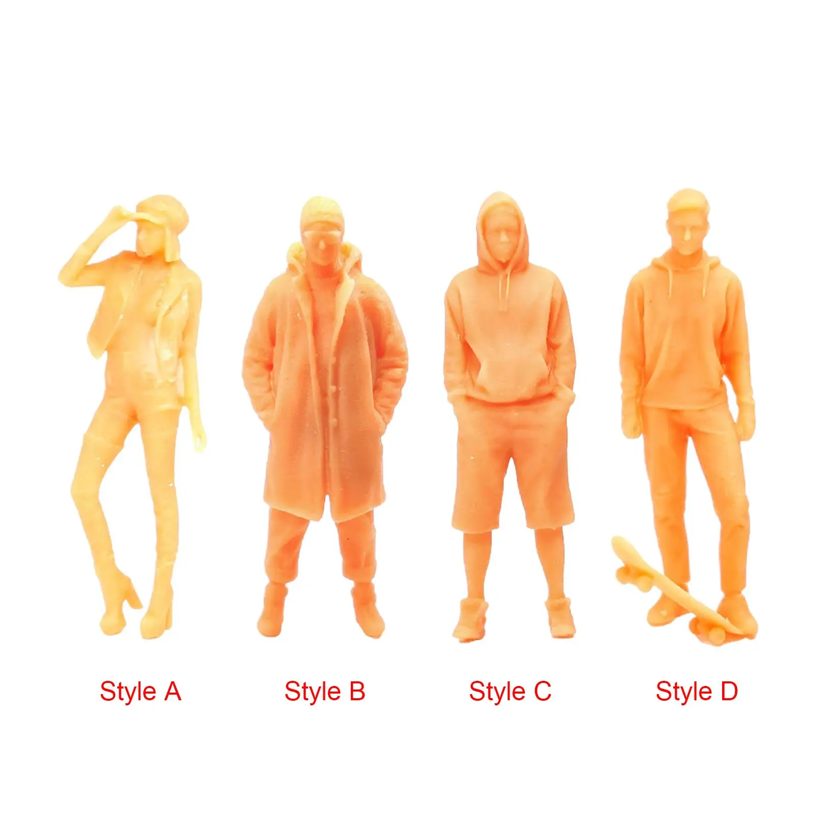 

1/64 Unpainted Figures Model Resin Architectural Character Figure for DIY Scenery Architectural Layout Model Train Decoration