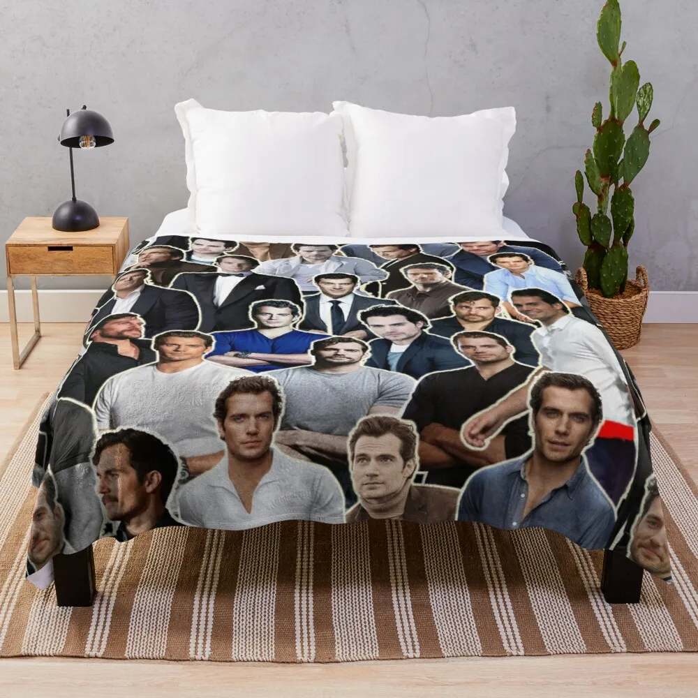 

Henry Cavill Collage - Taurus Zodiac Throw Blanket soft plaid