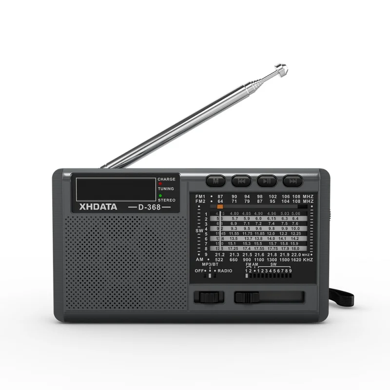 

AWIND XHDATA D-368 Portable Radio FM AM SW Shortwave Radio Receiver Wireless Stereo MP3 Player With TF Card Jack 4Ω/3W USB Radio