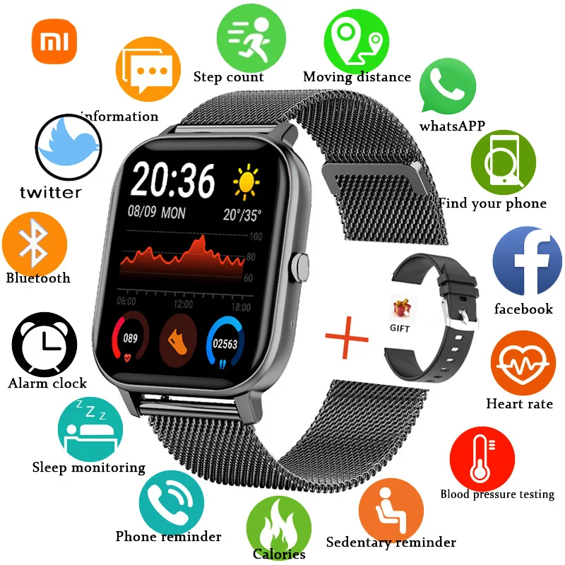 

New Smart Watch Men Women Heart Rate Blood Pressure Monitoring Fitness Tracker Bluetooth Call Smart Watch Man For Xiaomi 2022