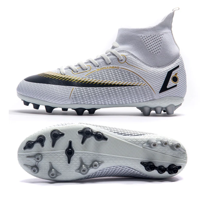 Boys and Girls' High Ankle Non slip Nail Grass Football Shoe Adult Professional FG/TF Football Shoe Size 35-45