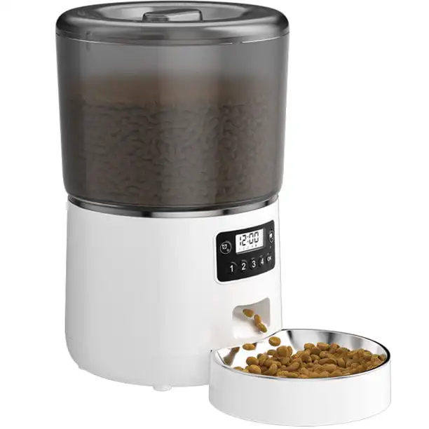 

Automatic Timed Cat Feeders, Clog-free 4L Cat Food Dispenser, Dual Power Dry Food Dispenser for Small Medium Cat and Dogs