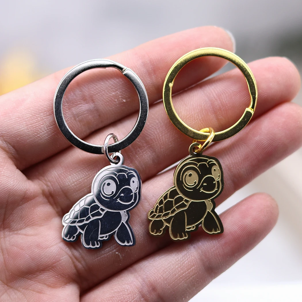 Маленькая подвеска в виде черепахи брелок для ключей подарок из нержавеющей