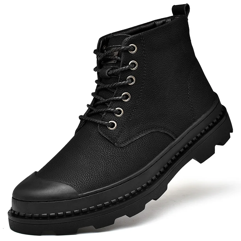 

Теплые зимние мужские ботинки из натуральной кожи, резиновые ботильоны, Мужская Уличная зимняя рабочая обувь, военные меховые зимние ботинки для мужчин Botasgy6