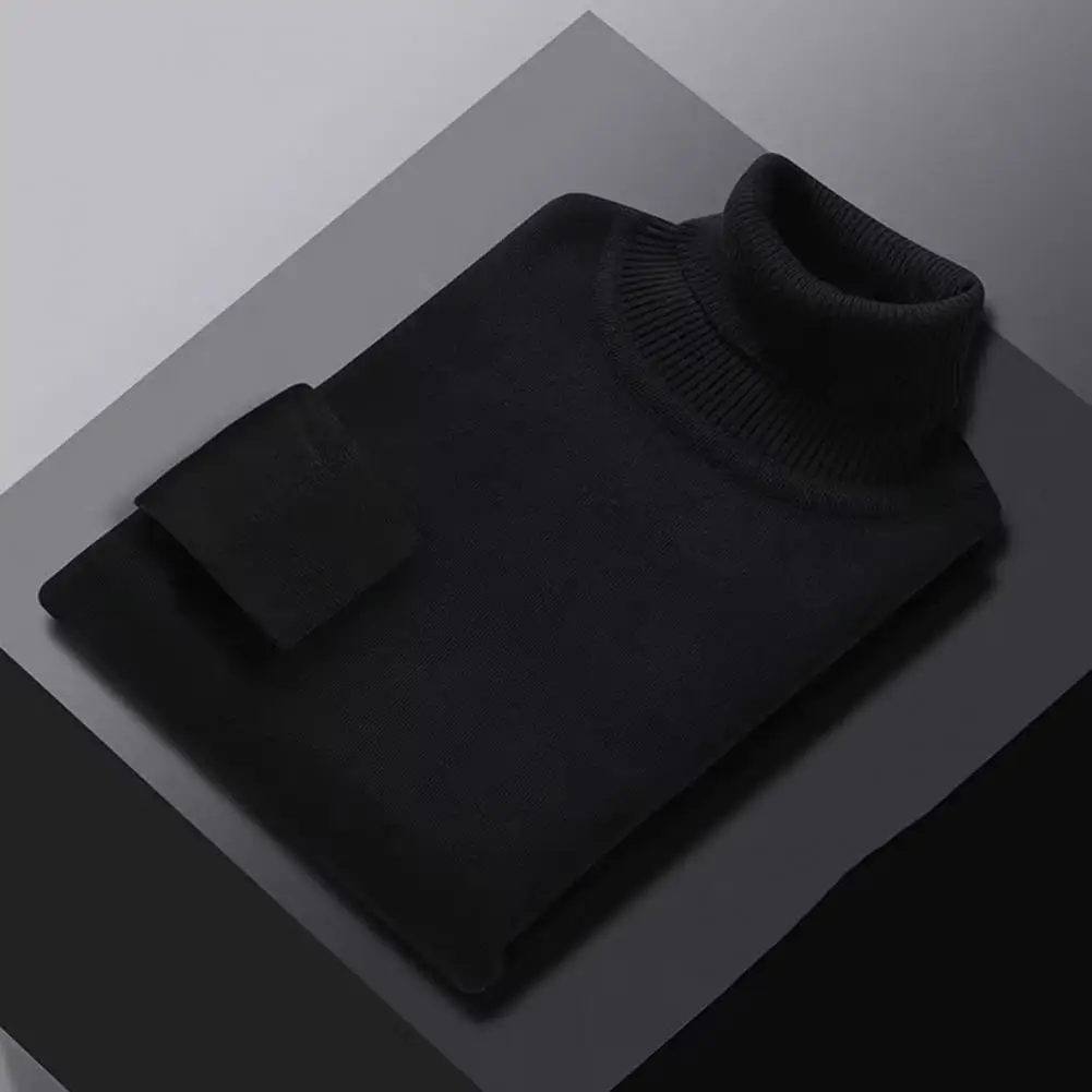 

Tattoo Bottom Sweater Flattering Fit High Lapel Sweater Versatile Windproof All-match Solid Color for Layering for Bottoming