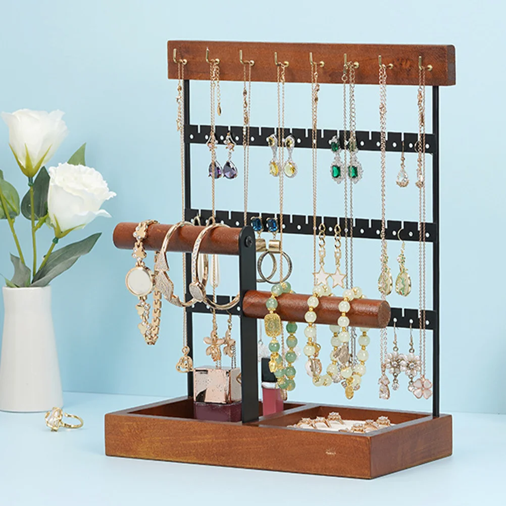 

Jewelry Storage Stand Earring Display Necklace Organizer For Organizers Iron Shelf