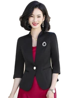 high end professional suit jacket female 2022 new spring and summer fashion three quarter sleeves single button blazer jackets