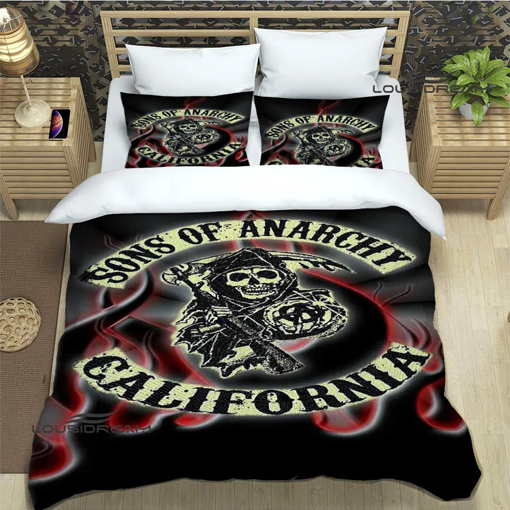 

Sons of Anarchy Retro printed Bedding Sets exquisite supplies set duvet cover bed comforter set bedding set luxury birthday gift