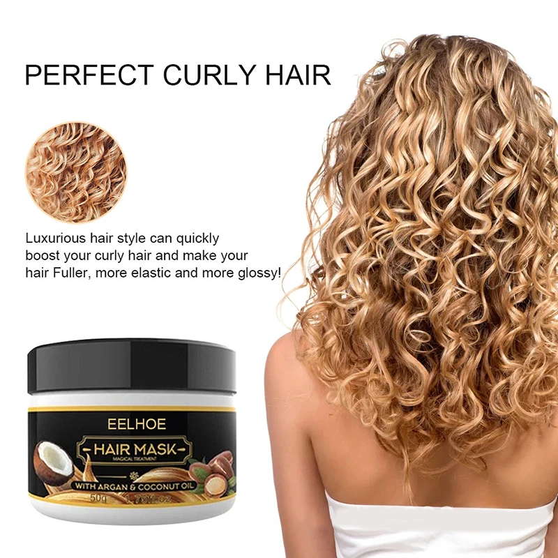 

30g Coconut Oil Hair Care Masque for Curly Hair Repair Damaged Roots & Nourish Scalp Treatments Cream for Men Women