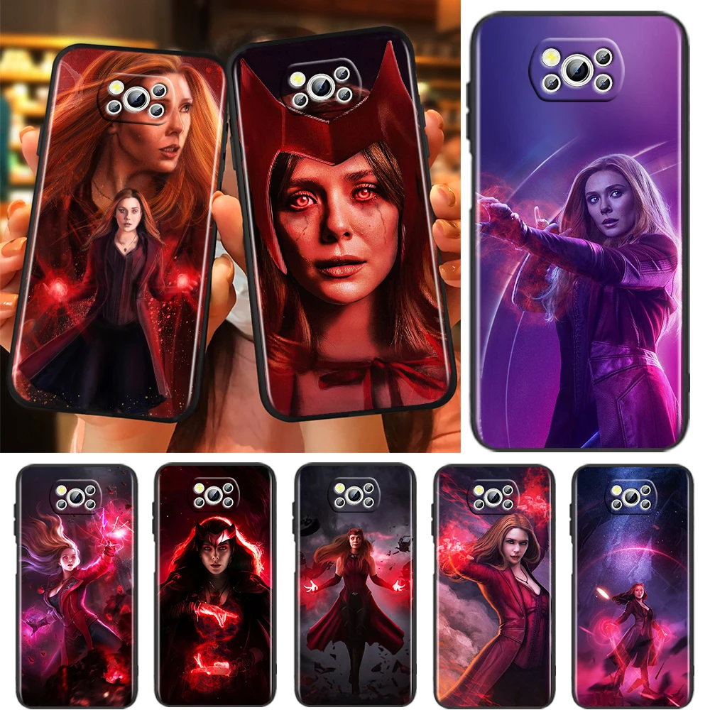 

Avengers Scarlet Witch Marvel Case For Xiaomi Mi Poco X4 X3 NFC F4 F3 GT M5 M5s M4 M3 Pro C40 C3 5G Soft Black Phone Cover Shell