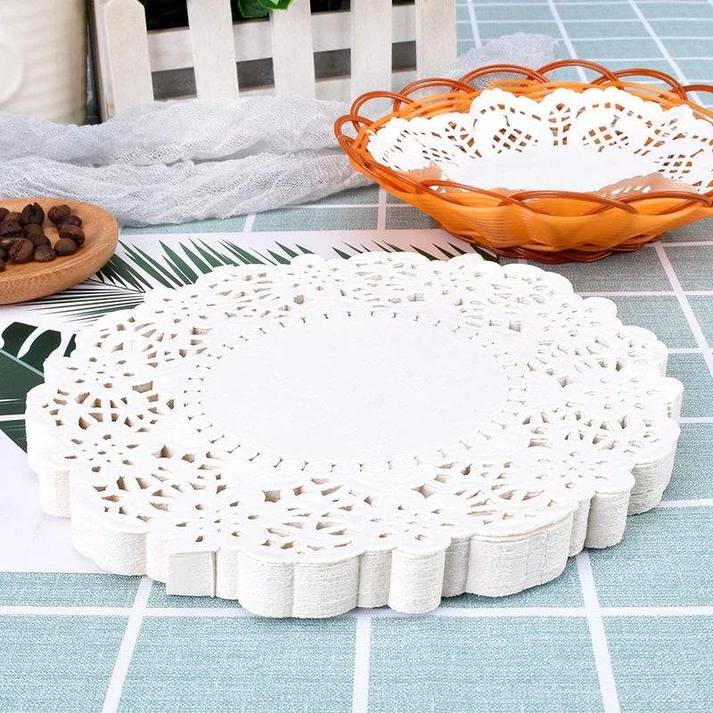 

140pcs Oil-Absorbing Paper Fried Food Liner Multipurpose Hollow Flower Baking Paper For Fried Chicken Fries Cake Bread
