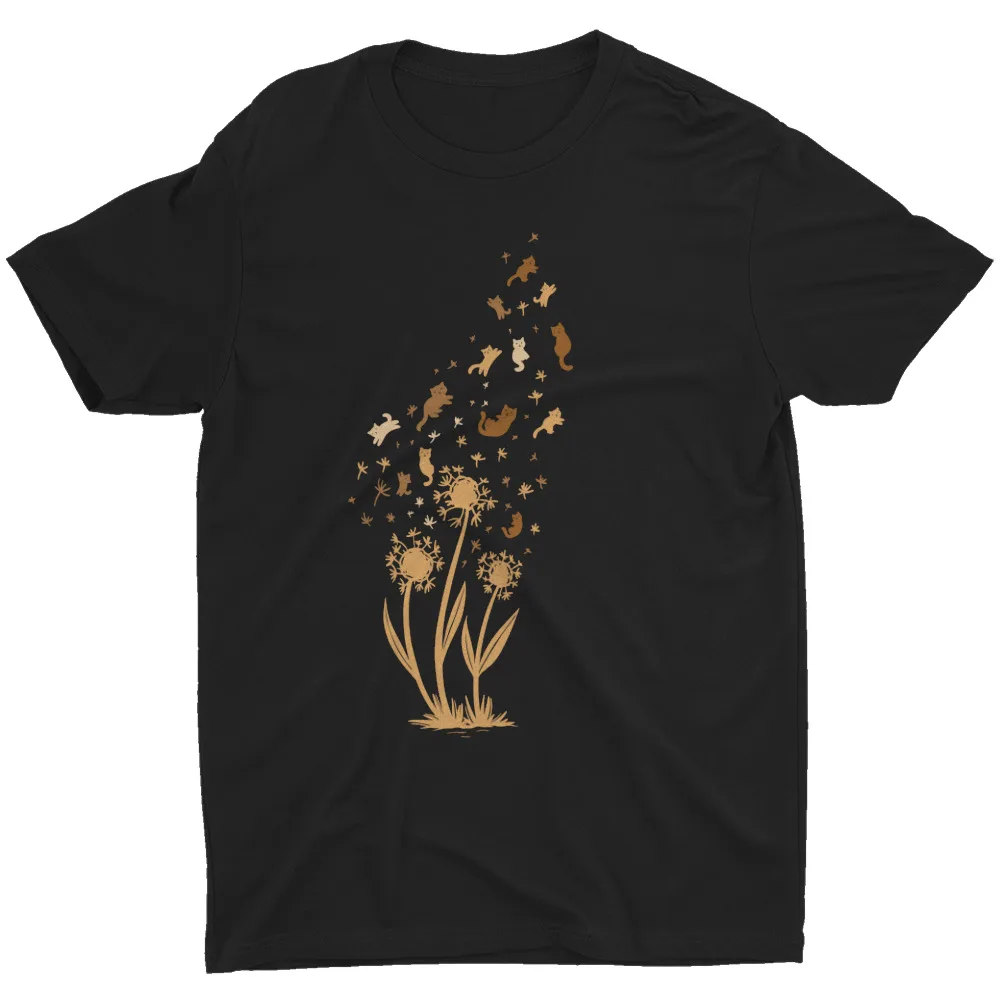 Футболка с забавными кошками и одуванчиками для мужчин женщин подарок кошки мамы