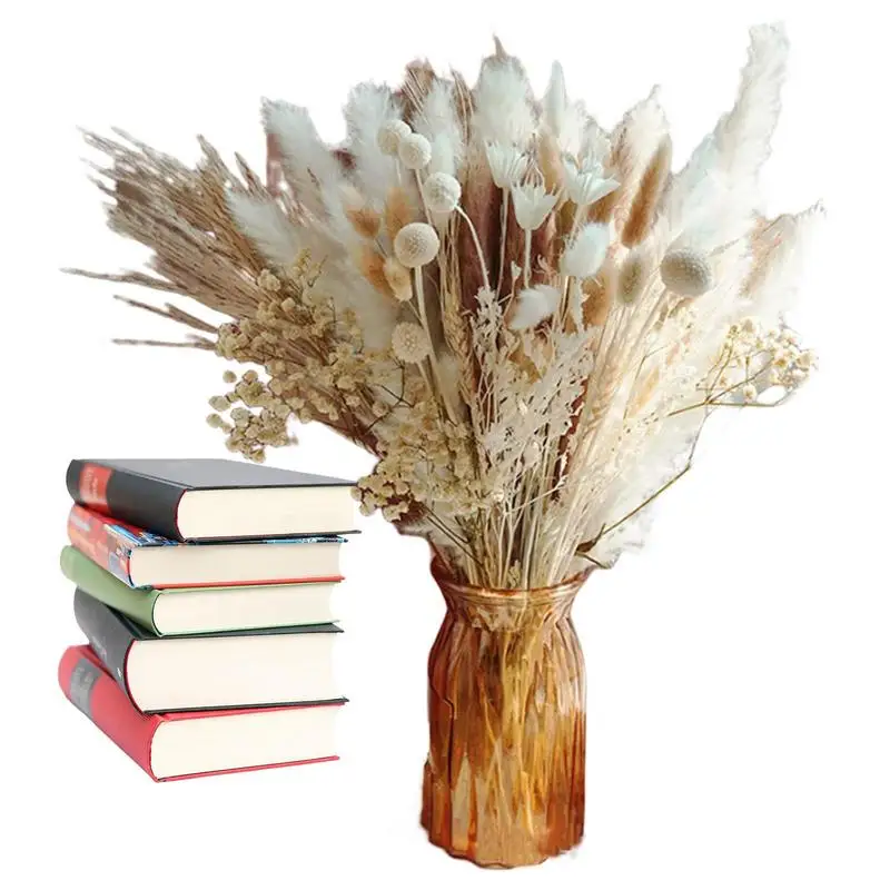 

Dry Flowers Grass Bouquet Boho Decor Fluffy Artificial Flower Christmas Decoration Flower Arrangement Wedding Home Decor