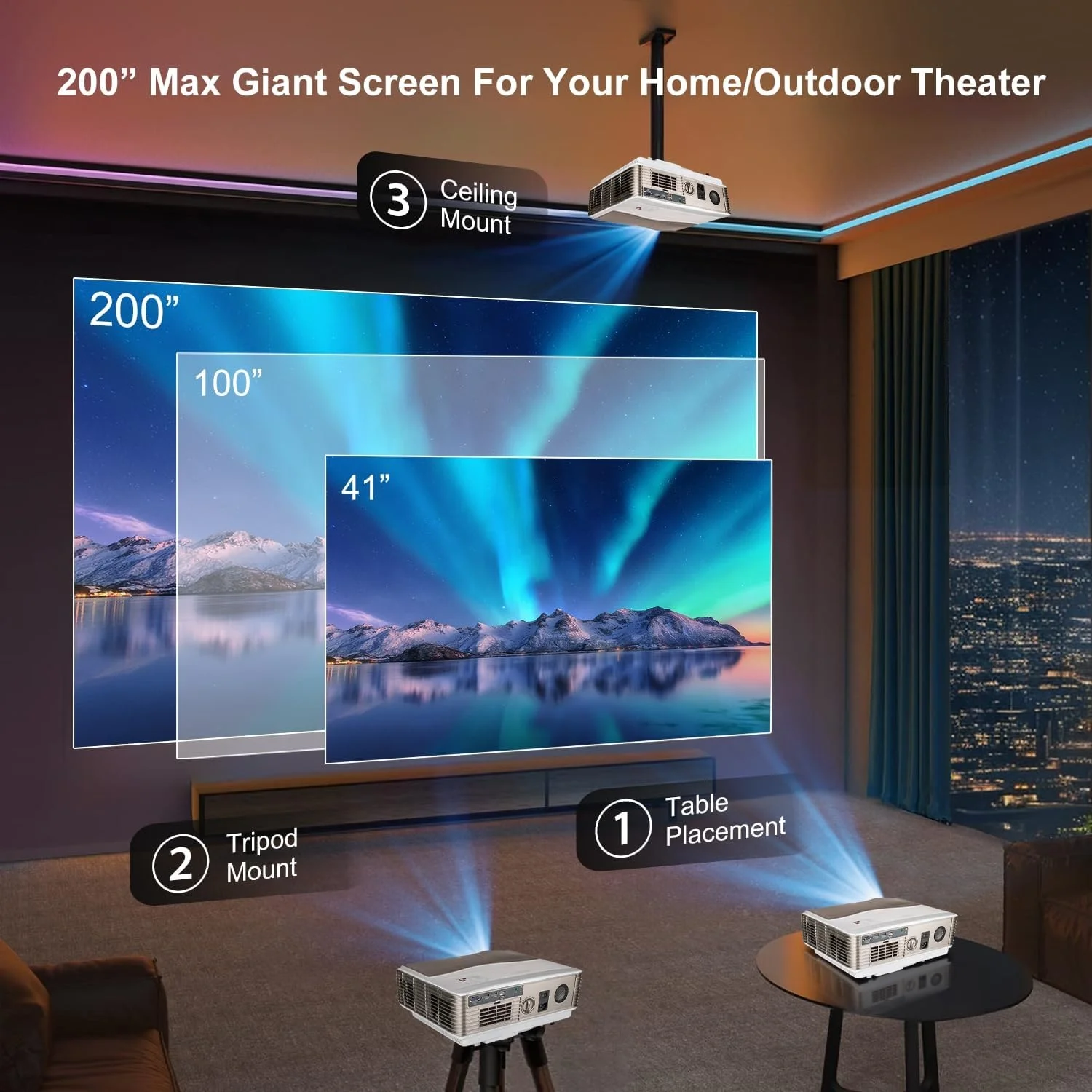 CAIWEI бесплатная доставка проектор со склада в США портативный видеопроектор для