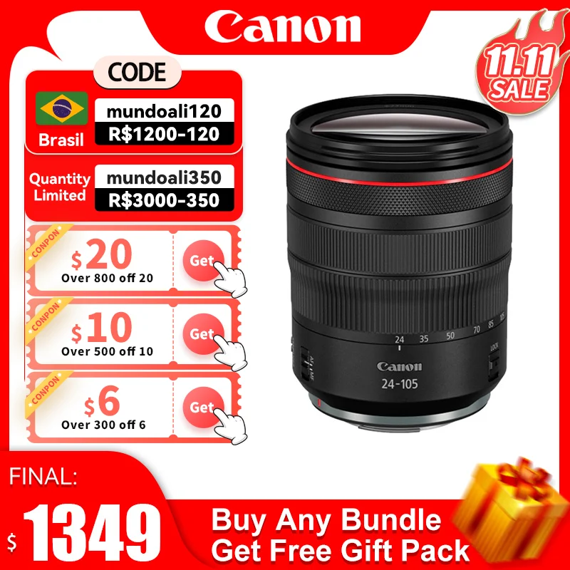 

【11.11SALE】Canon RF24-105mm F4 USM Large Aperture Standard Zoom Portrait Autofocus Full Frame Mirrorless Camera Lens