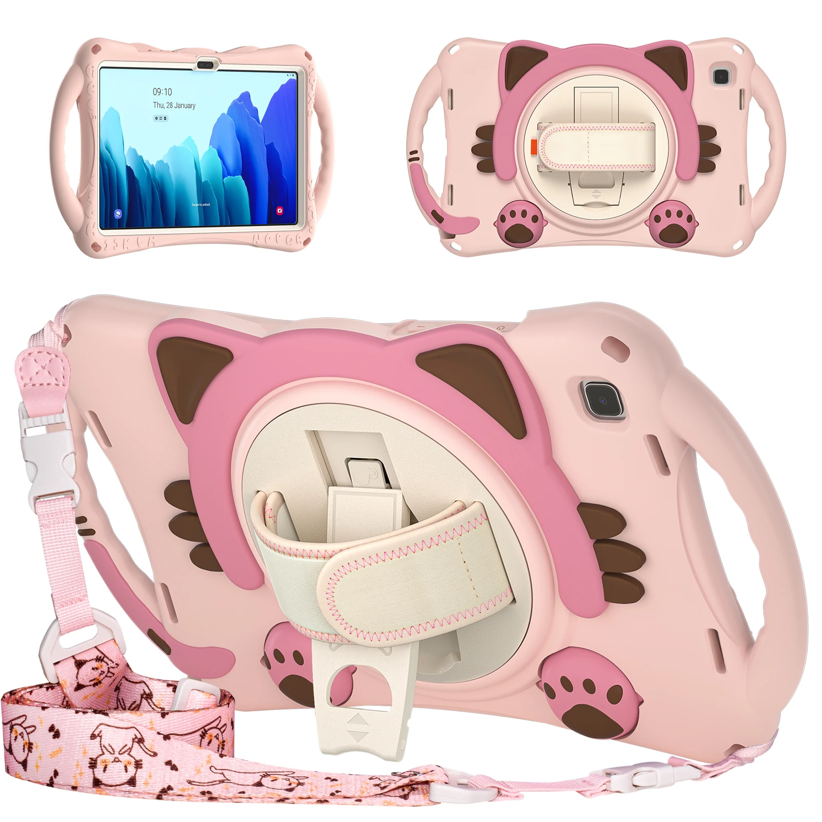 

For Samsung Galaxy Tab A7 10.4 2020 SM-T500 T505 T507 Case For A7 10.4 2022 T503 Shockproof Kids Safe PC + Silicon Tablet Cover