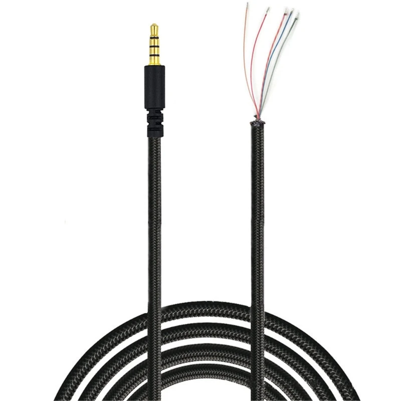 

Замена кабеля для наушников 3,5 мм штекер разъем к неизолированному проводу открытый конец TRS 5-полюсный стерео шнур для Hyper X Cloud