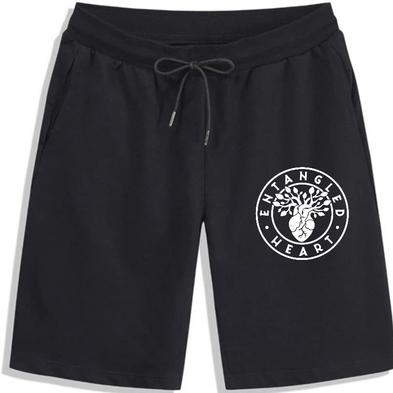 

Womens Screen Printed Men's shorts Entangled Heart Logo Shorts man