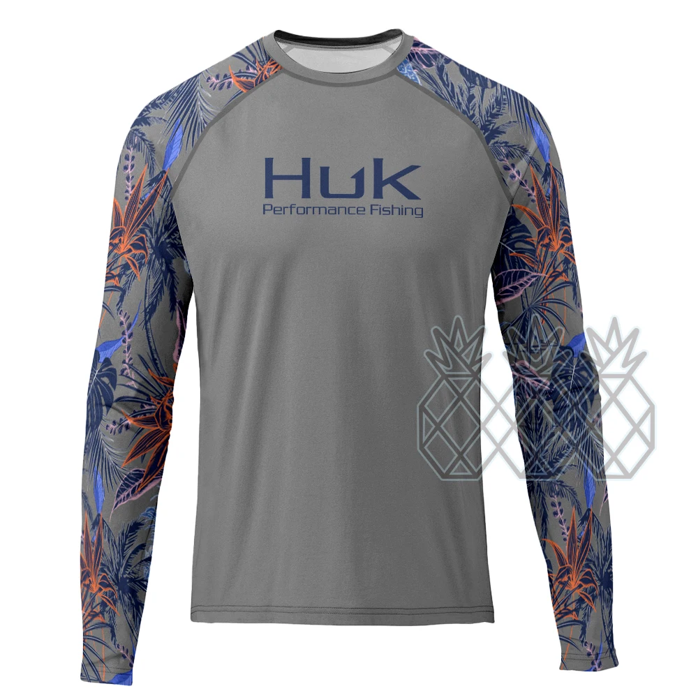 HUK Fishing Clothes Men Summer Tops Wear Fishing Clothing Shirt Print Jersey Camisa De Pesca Fishing Jacket Long Sleeve Uv Shirt