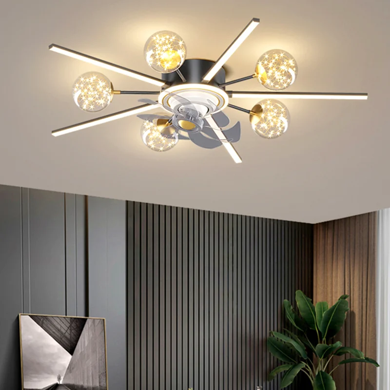

Pendant Lights New 2023 Modern Chandeliers for living room Ceiling fan Lamp dining Room with remote control indoor lighting