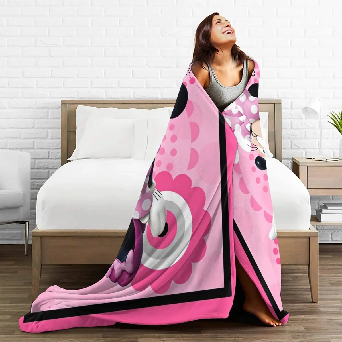 Одеяла с героями мультфильмов Минiso Микки Маус дорожное фланелевое одеяло для