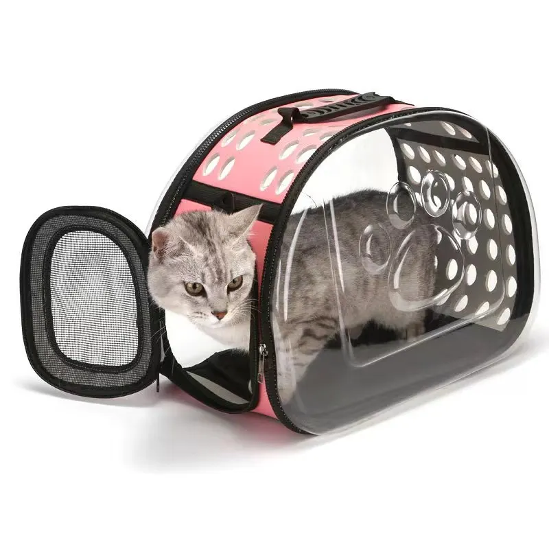 

Cat Dog Carrier Bag Transportation Travel Breathable Pet Handbag Portable Shoulder Basket Backpack Rabbit Tote Transparent Cage