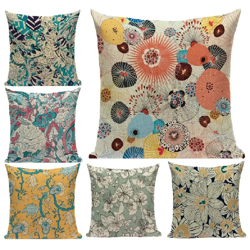 

Floral Upholstery Pillowcase Bedroom Cushion Covers Home Decor Retro Decorative Pillows Creative Flower Sofas 45x45 Chair E2229