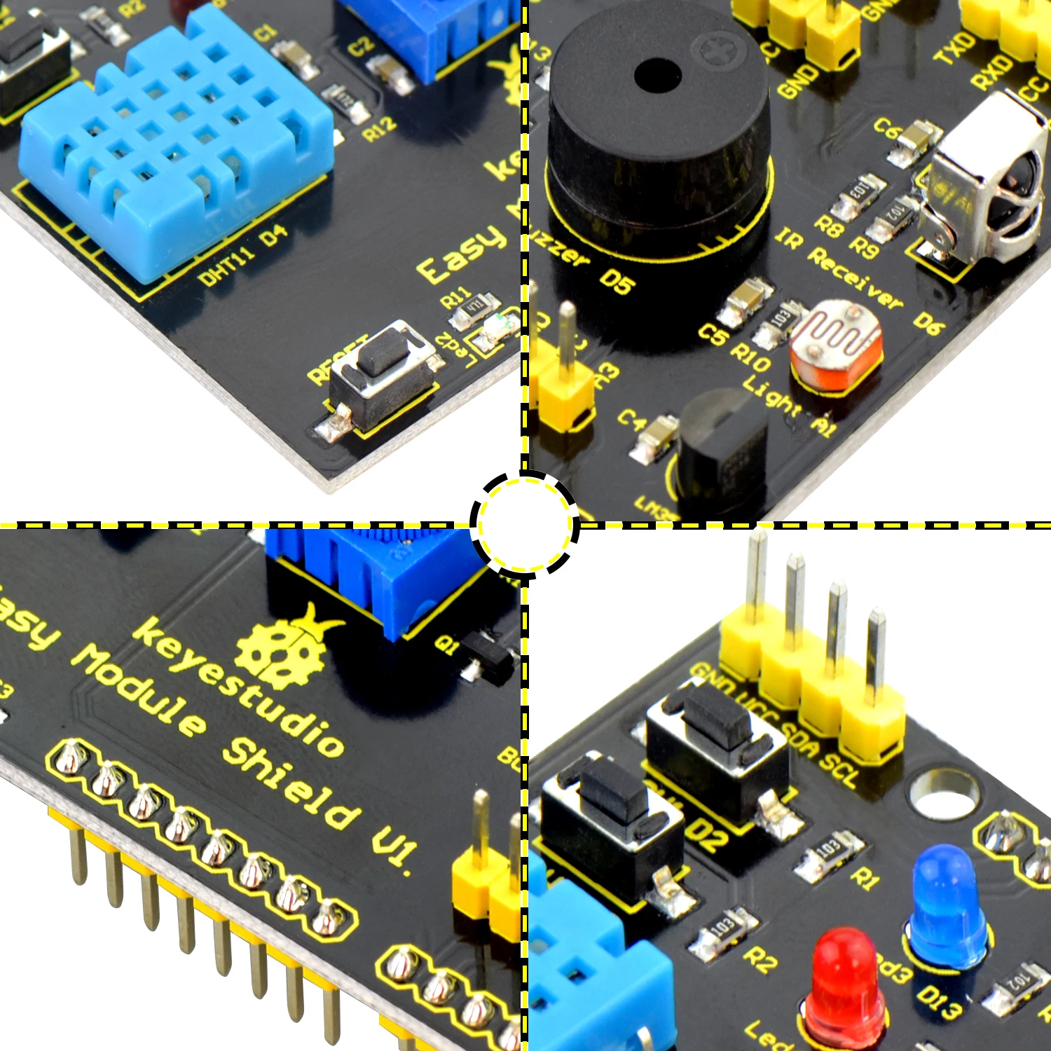 Фото Многоцелевой щит Keyestudio V1 V2 для Arduino UNO R3 и MEGA2560, макетная плата, простой модульный щит для экспериментов своими руками №3