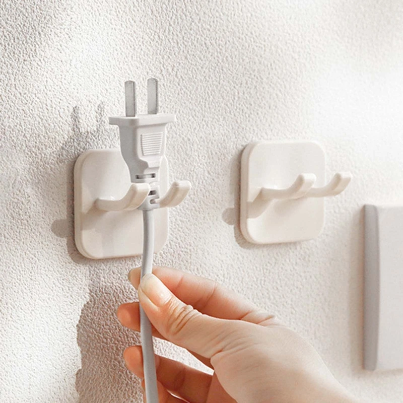 

Wall Storage Hook Power Plug Socket Holder Home Wire Plugs Adhesive Hanger Home Office Storage Rack Punch Free