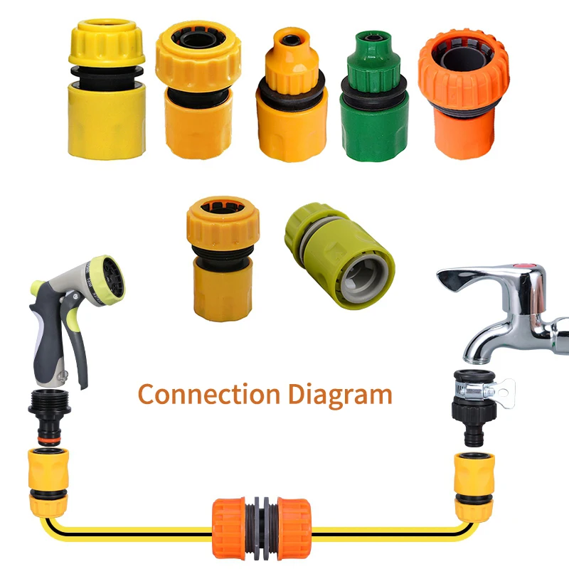 Garden Hose Repair Connector 1/2 3/4 1 In Pipe Transfer Quick Damaged Leaking Adapter 16mm Drip Irrigation Watering |